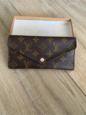 Louis Vuitton Monogram Canvas Envelope Wallet in Brown and Gold
